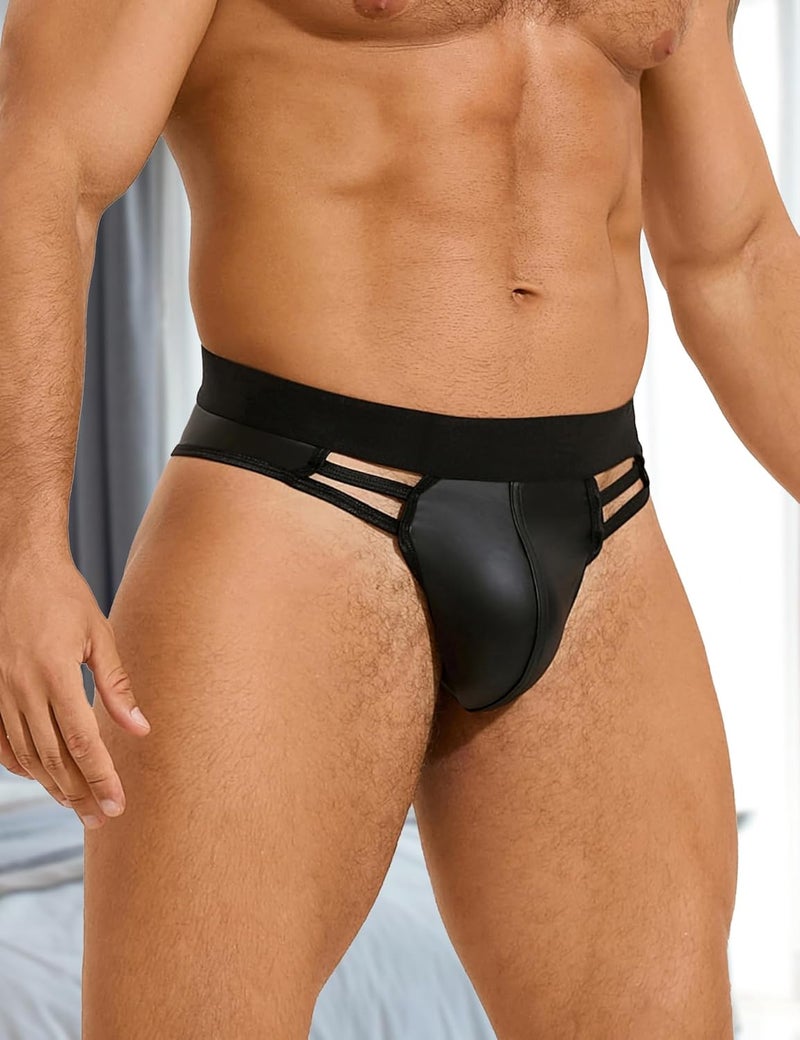 ohyeahlady Store Jockstraps for Men Low Rise G-String Thong Underwear Pouch Trunks Clubwear Jock Strap Briefs Black S-XXL - Image 2